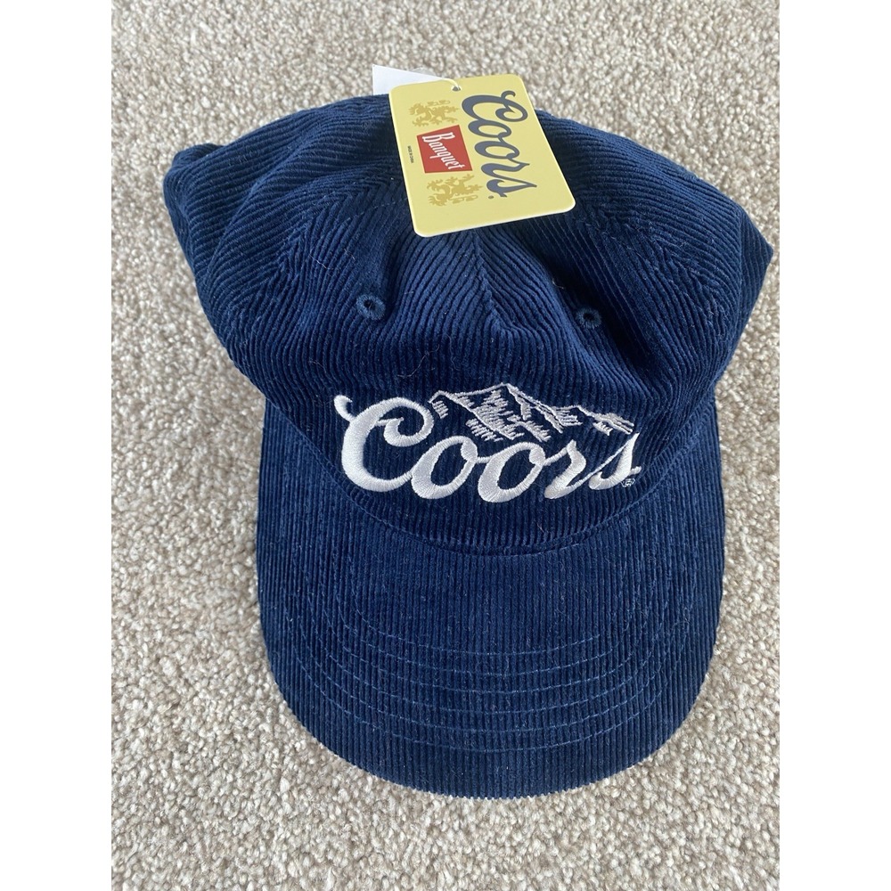 Coors Light Banquet Blue Corduroy Hat Cotton One Size Preppy Frat Drinking Y2K